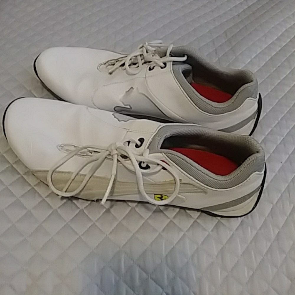 Ferrai puma white shoes